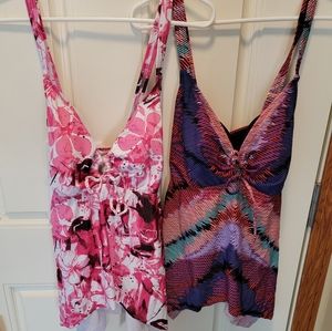 2 Women's Swim Tops Size 18